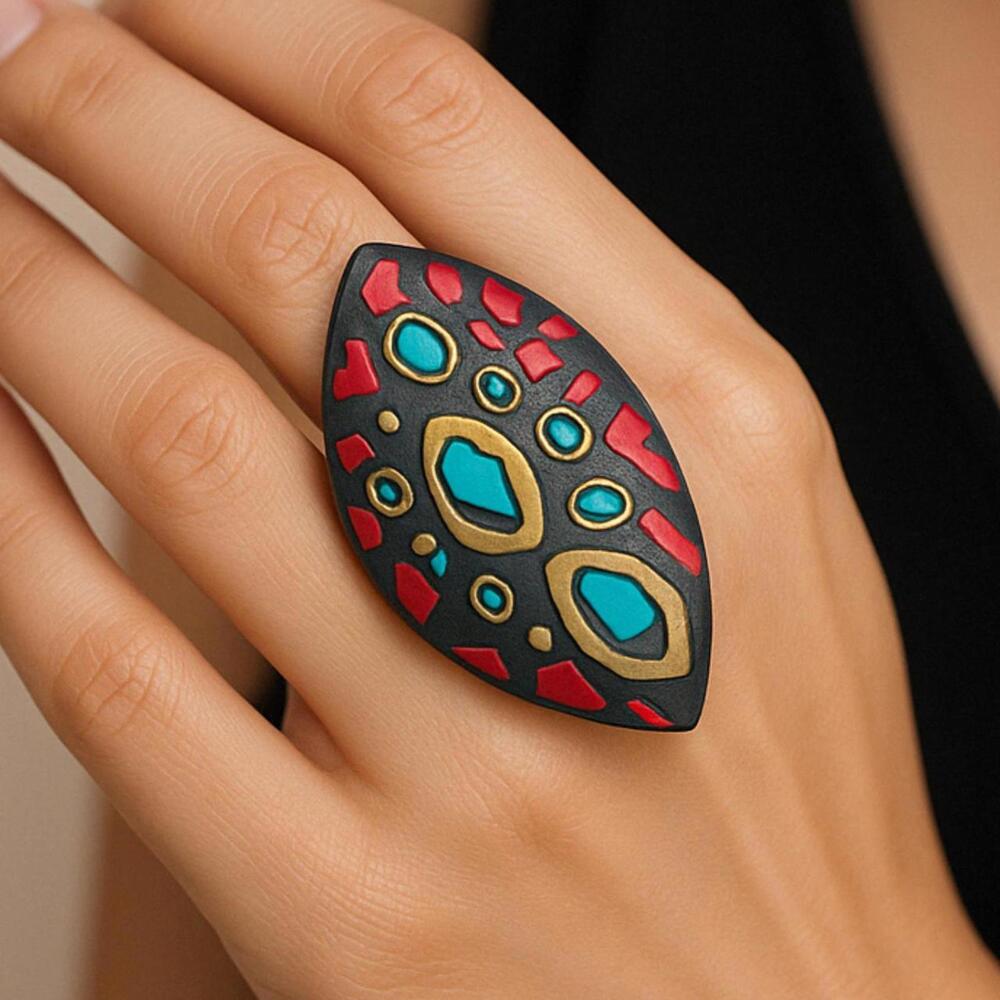 Women's Black and Red Jewellery